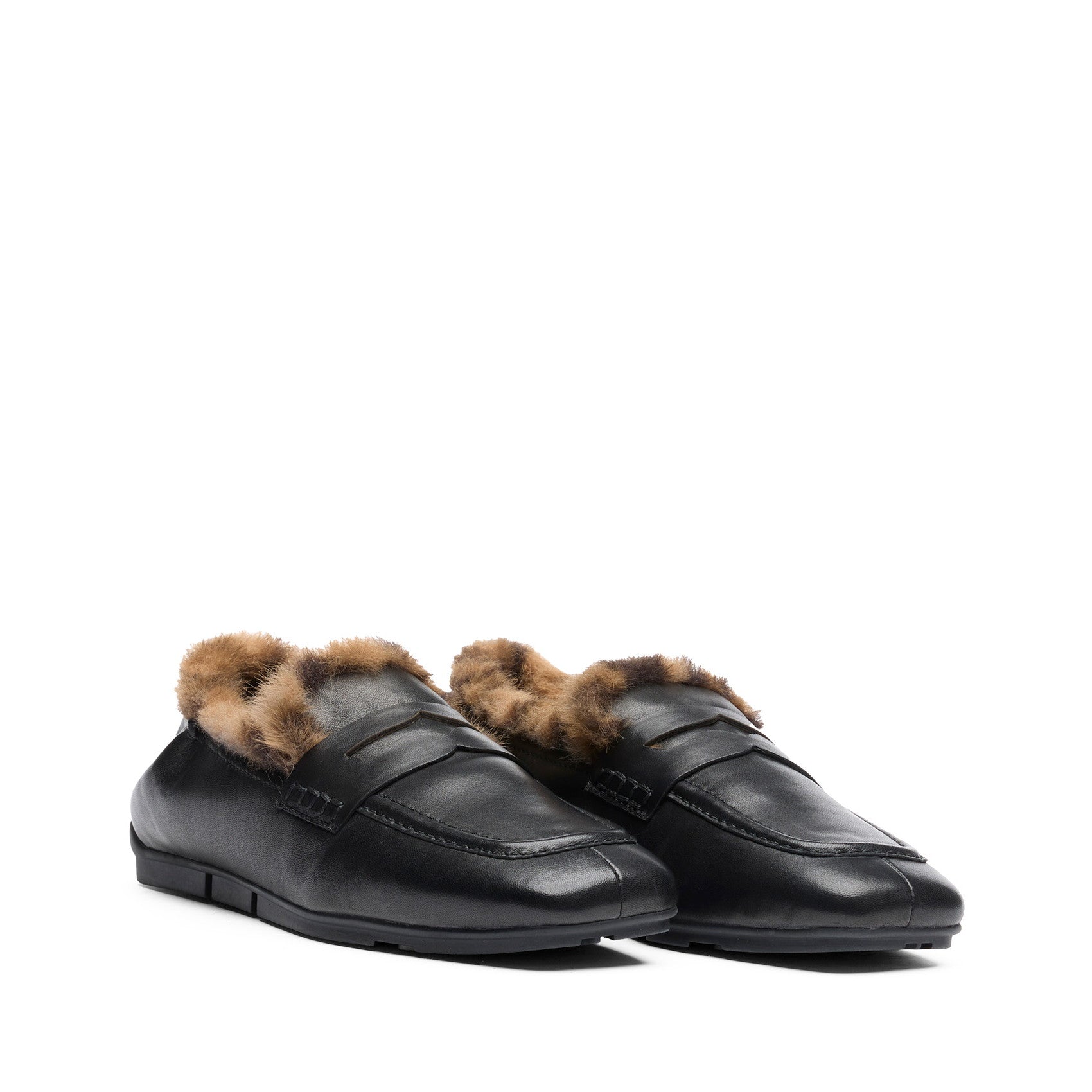 BARKLEY FUR Nappa Black/Fake Fur Leopard