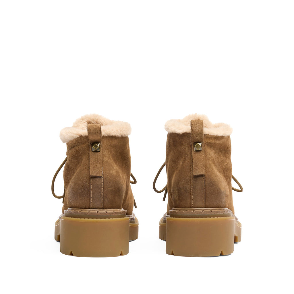 DEMI Suede Velours Chestnut/Fake Fur Eggnug