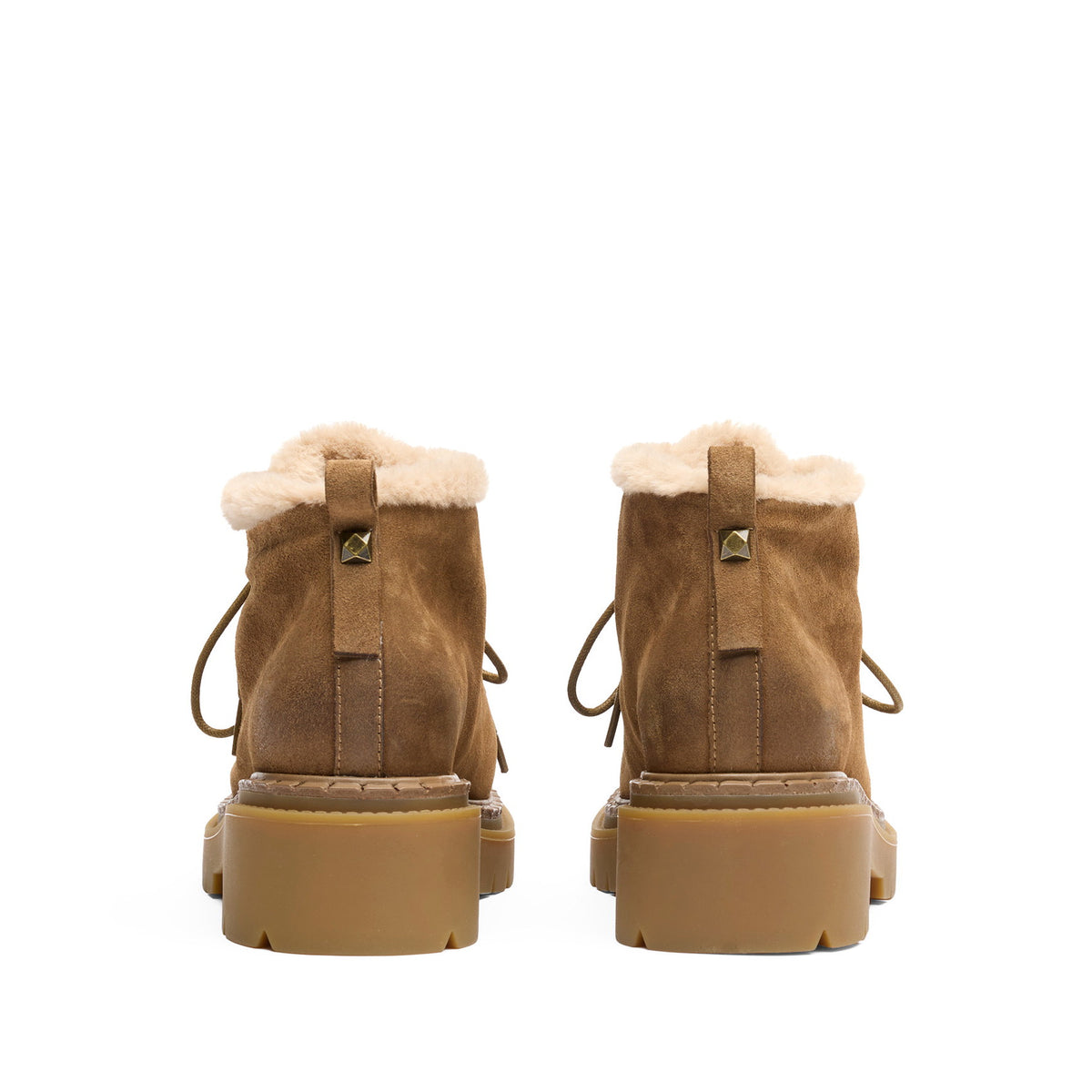 DEMI Suede Velours Chestnut/Fake Fur Eggnug
