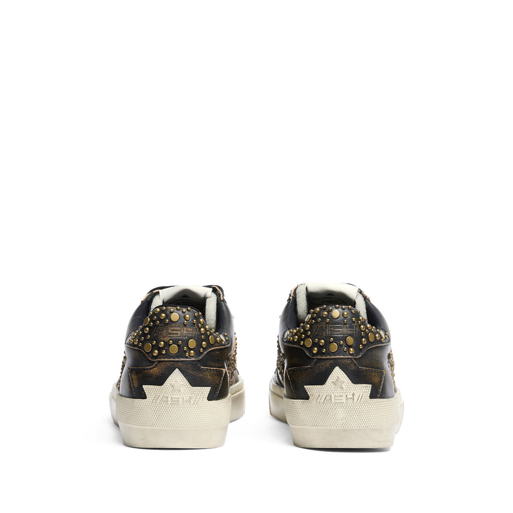 MOONLIGHT STUDS Distressed Leather Black/Beige
